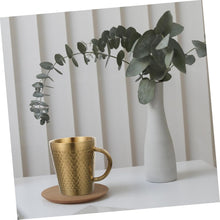 Stainless Steel Hammered Texture Glass with Handle – Double Wall Insulated Coffee Cup
