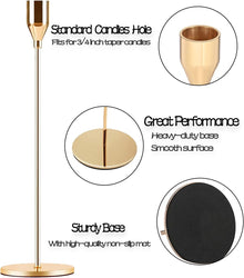 Set of 3 - Golden Candle Holders