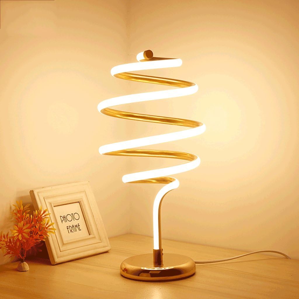 LED Spiral Crystal Table Lamp – 3-Mode Dimmable Decorative Light