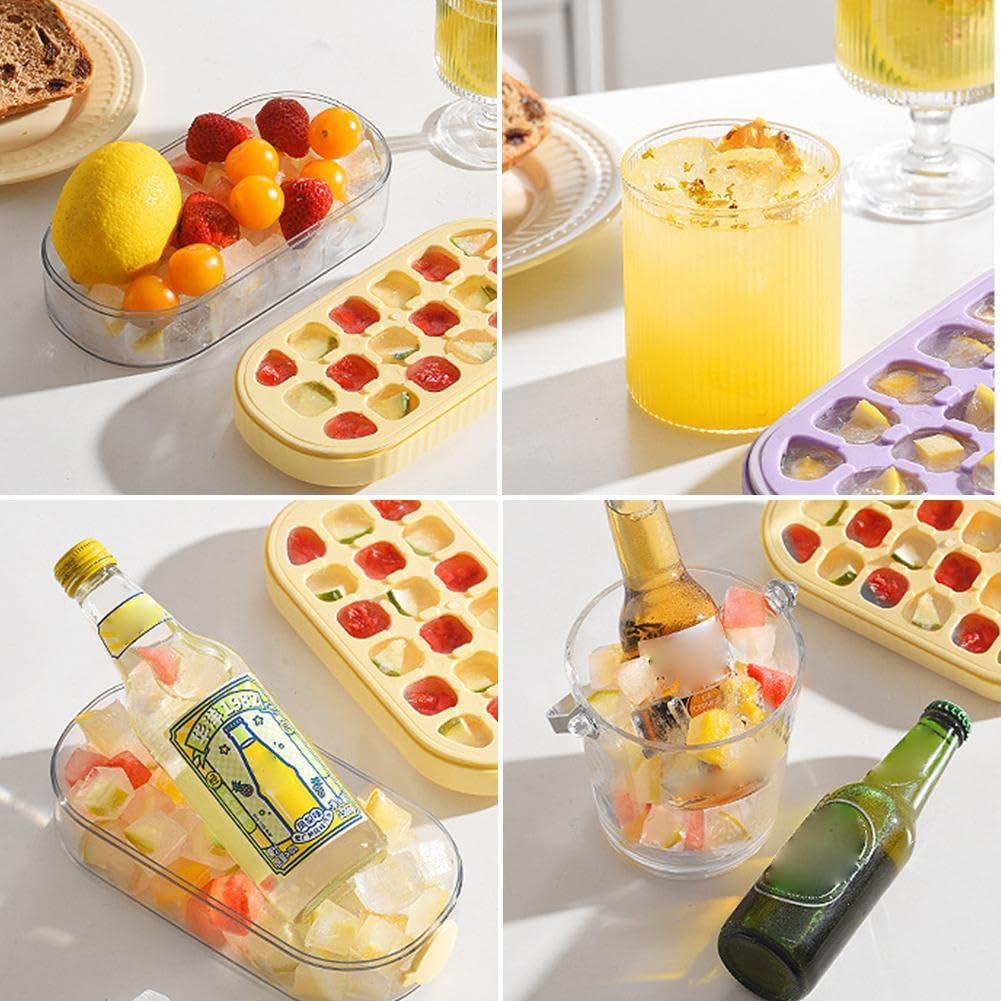 Random Colour - 2 in 1 Ice Cube Bottle Tray - 800ml 18 Cubes Vertical Ice Maker Cup for Freezer