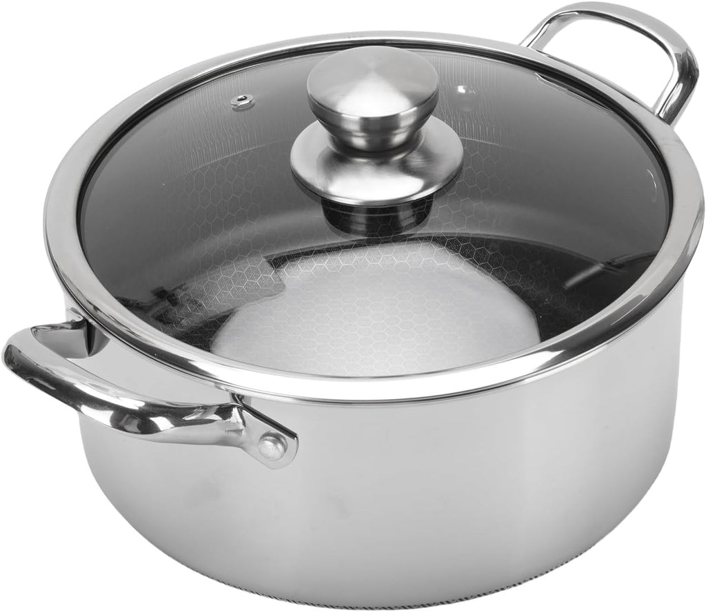Double Sided Honeycomb Laser Coated Steel Soup Pot With Lid