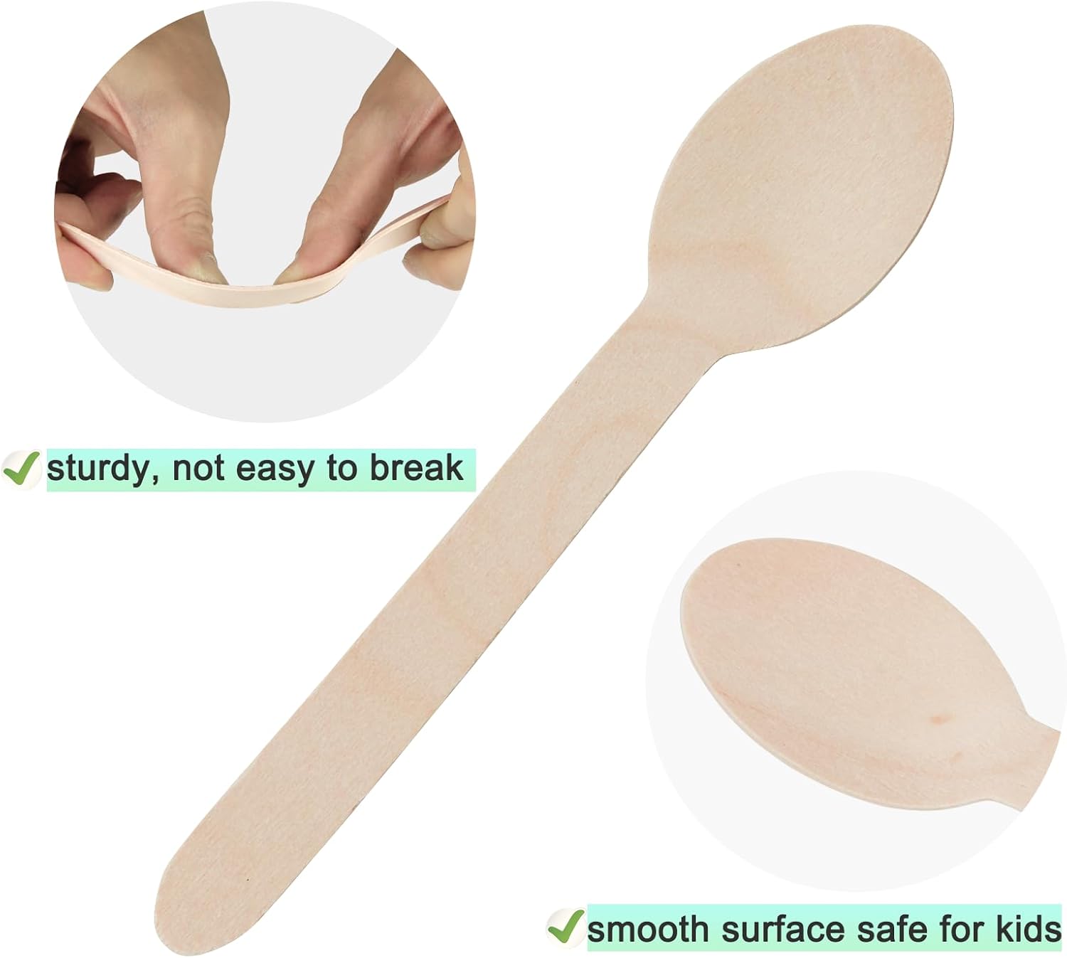 Pack of 36 - Disposable Wooden Spoons Wooden Utensils