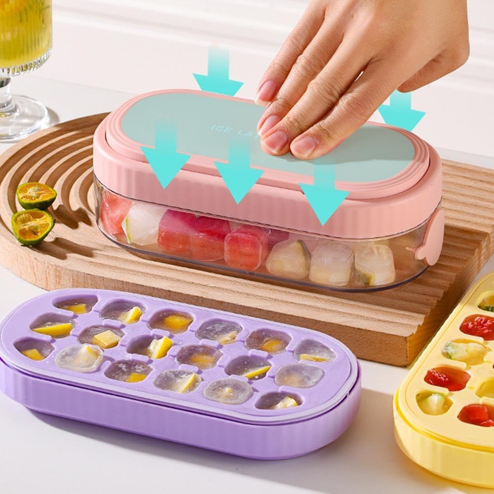 Random Colour - 2 in 1 Ice Cube Bottle Tray - 800ml 18 Cubes Vertical Ice Maker Cup for Freezer