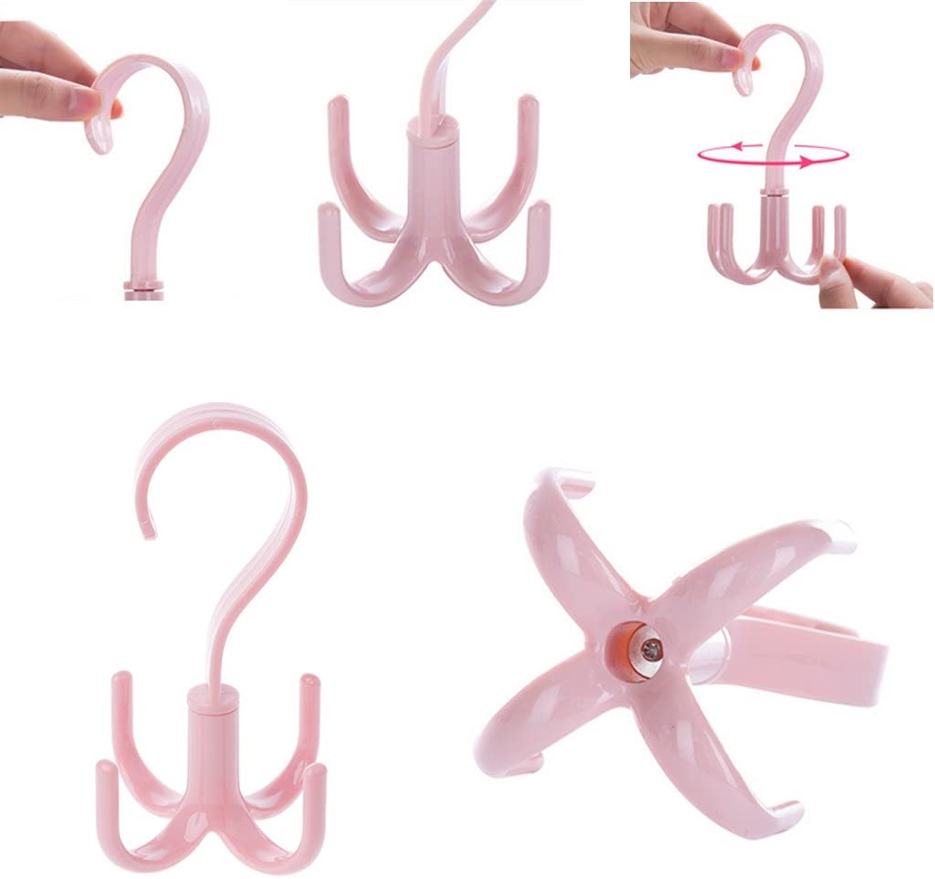 Random Color - 360° Rotating 4 Hooks Hanger, Multipurposed Hanger With 4 Claws