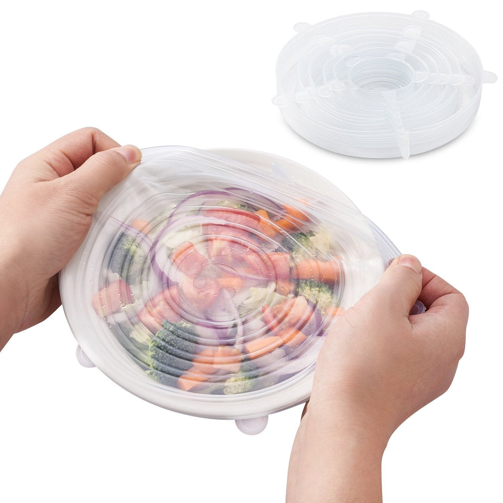 Stretch Lids Reusable Silicone Containers Food Covers Bowl (6 Pcs)