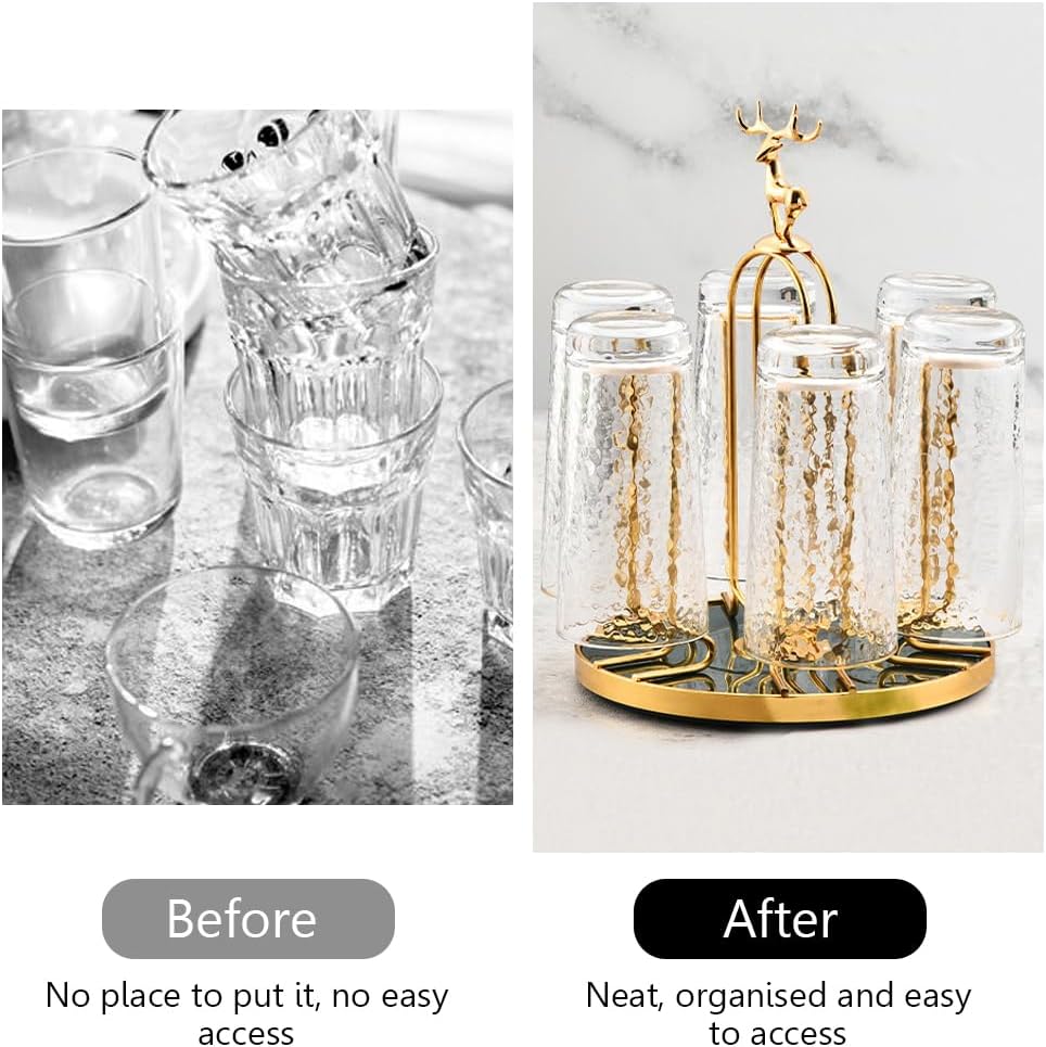 Rotating Bottle Drying Rack Glass Cup Holder