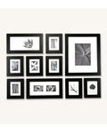 Pack of 10 - Photo Frames Collage Wall Hanging Wall Decor Set - Black