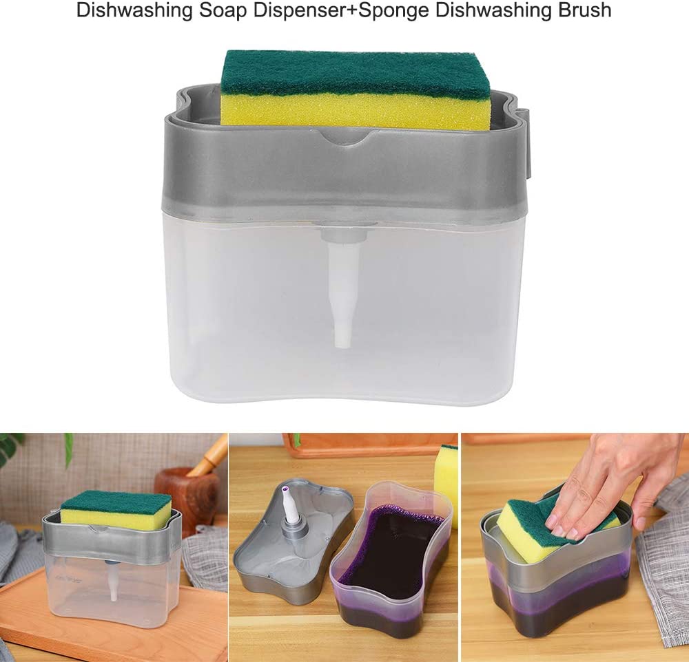 2in1 - Soap Pump Dispenser & Sponge Holder