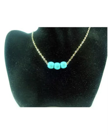 Natural Turquoise Bead Retro Necklace - For Women