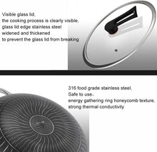 Double Sided Honeycomb Laser Coated Wok With Handle & Lid