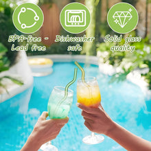 Set of 4 - Random Color Glass Straws with Cleaning Brush