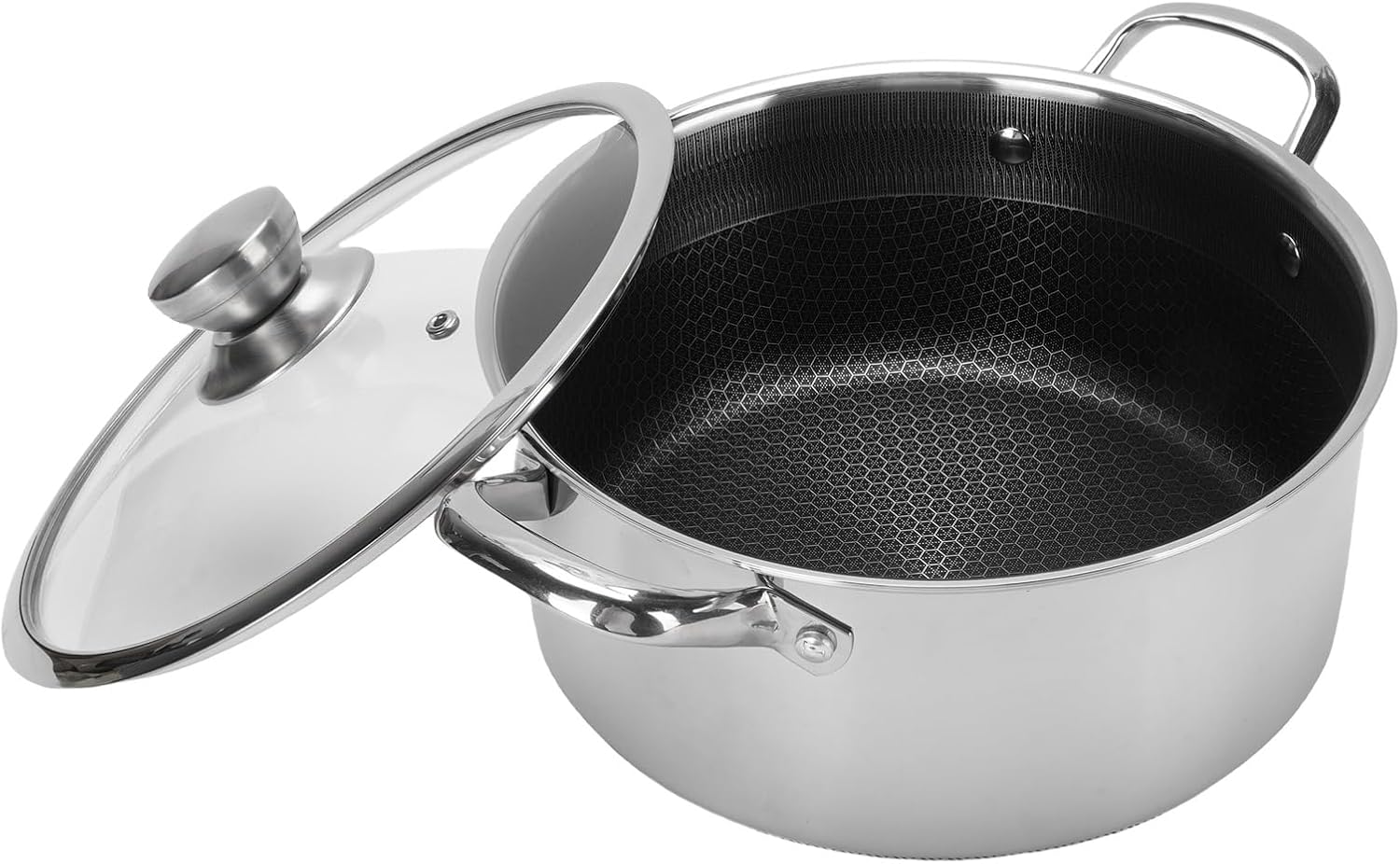 Single Sided Honeycomb Laser Coated Soup Pot With Lid