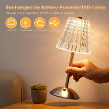 Dimmable Crystal 3 Colors LED Cordless Table Lamp