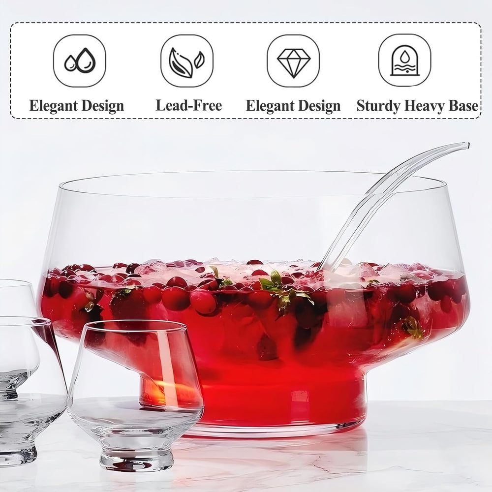 Unique Design Glass Punch Bowl