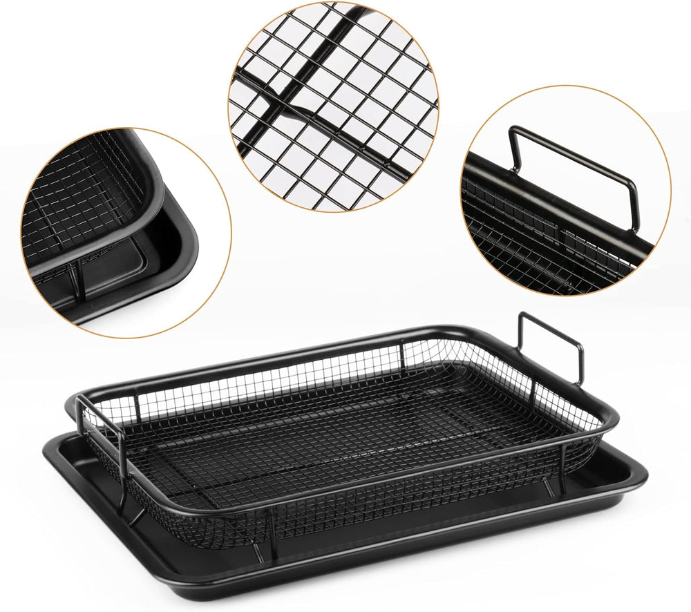 Premium Non-Stick Air Fryer Baking Tray with Mesh Basket