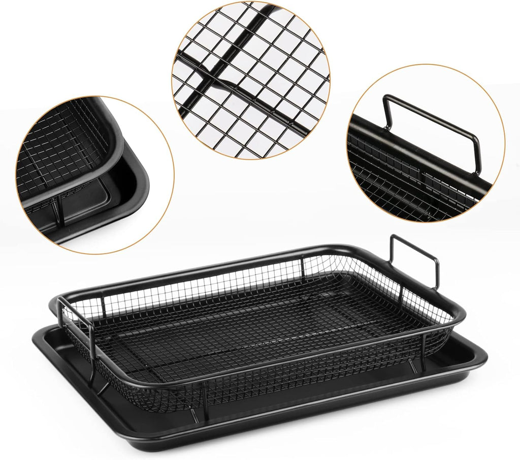 Premium Non-Stick Air Fryer Baking Tray with Mesh Basket
