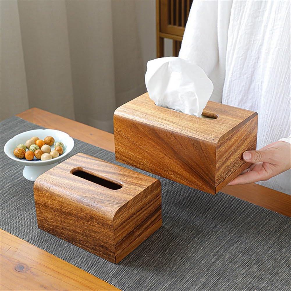 Stylish Wooden Tissue Box Holder with Removable Bottom