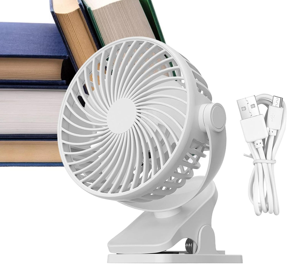 Small Clip Fan, Portable Fan with USB Charging