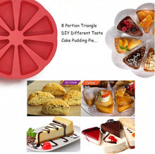 8 Cavity Triangular Shaped Silicone Cake Mold | Pizza Slice Shape Mold