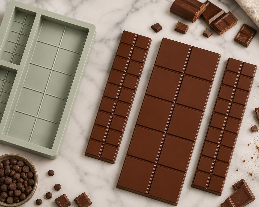 3 Cavity Silicon Chocolate Mold | 3in1 Kunafa Chocolate Bar Mold