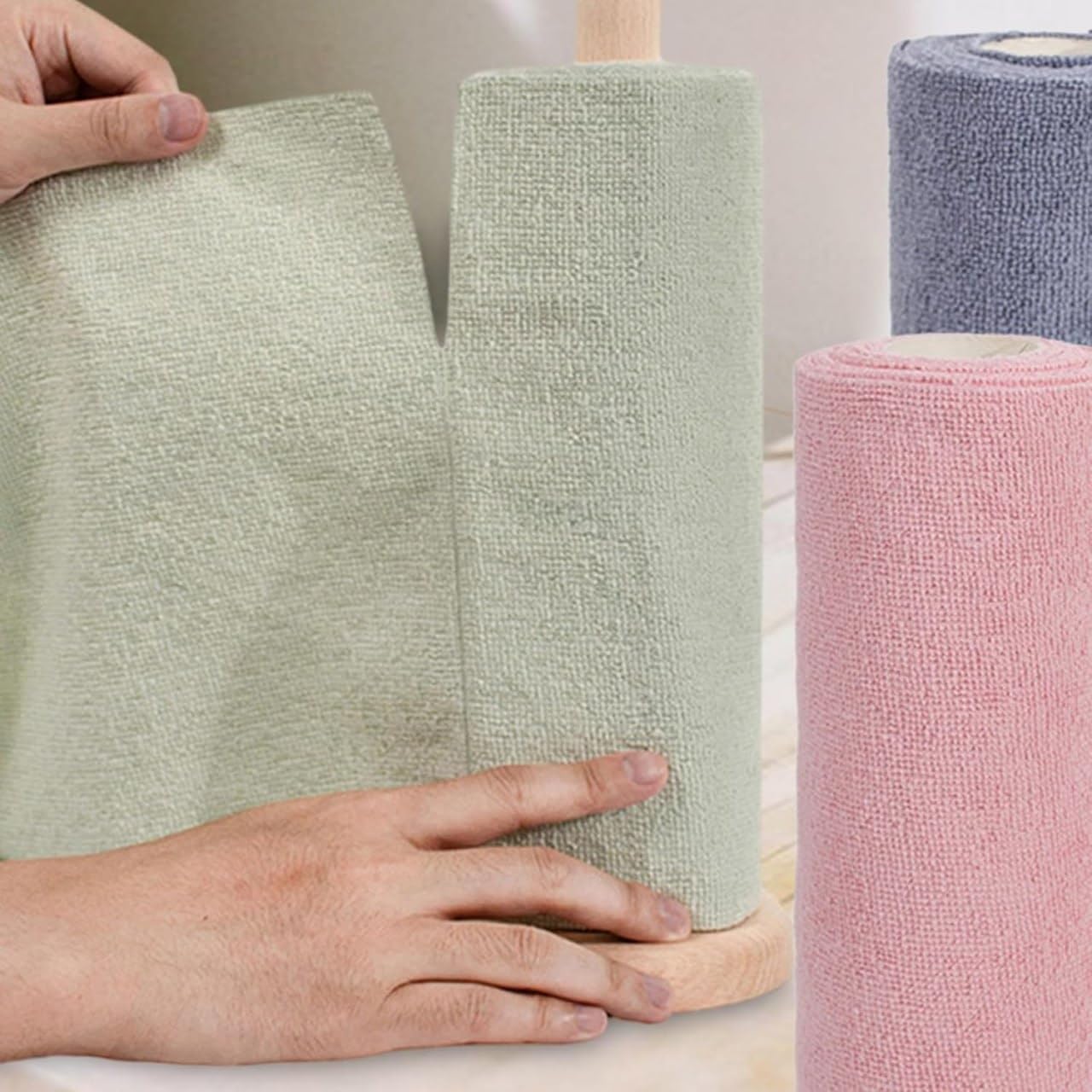 Reusable Microfiber Cloth Roll – 1 Roll Includes 20 Pcs | Multi-Color