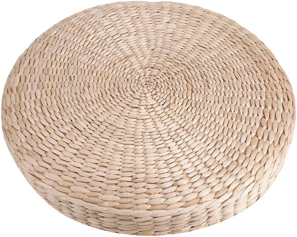 Handmade Woven Straw Pouf Floor Cushion