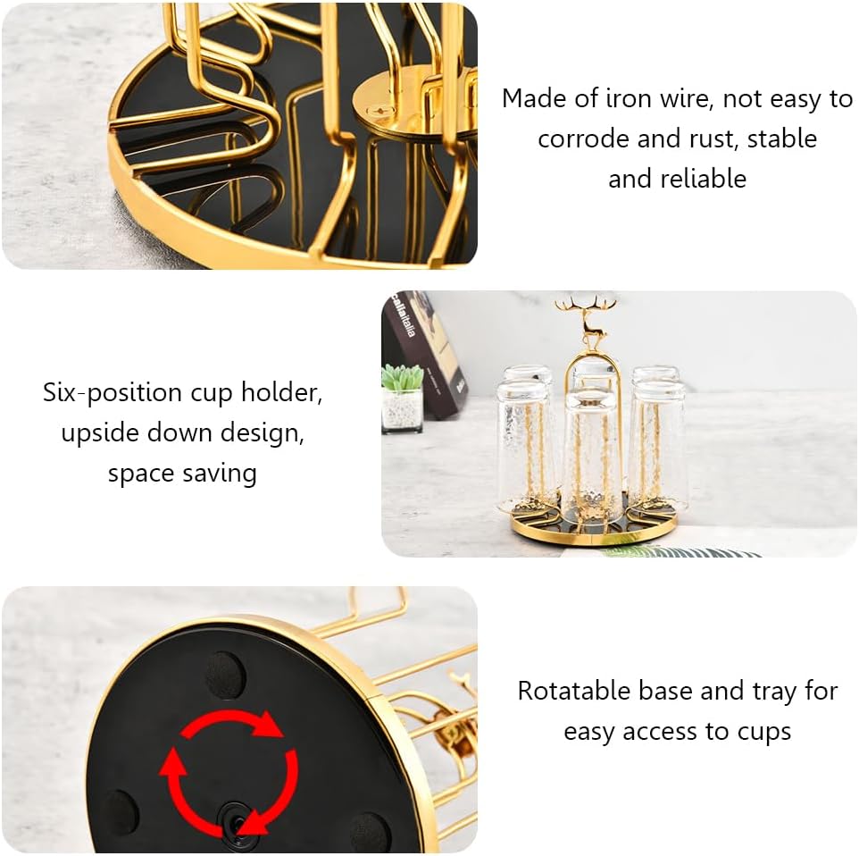 Rotating Bottle Drying Rack Glass Cup Holder