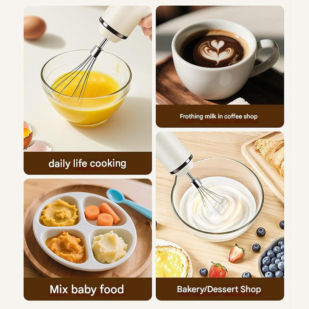 Wireless Egg Beater with 2 Different Attachments