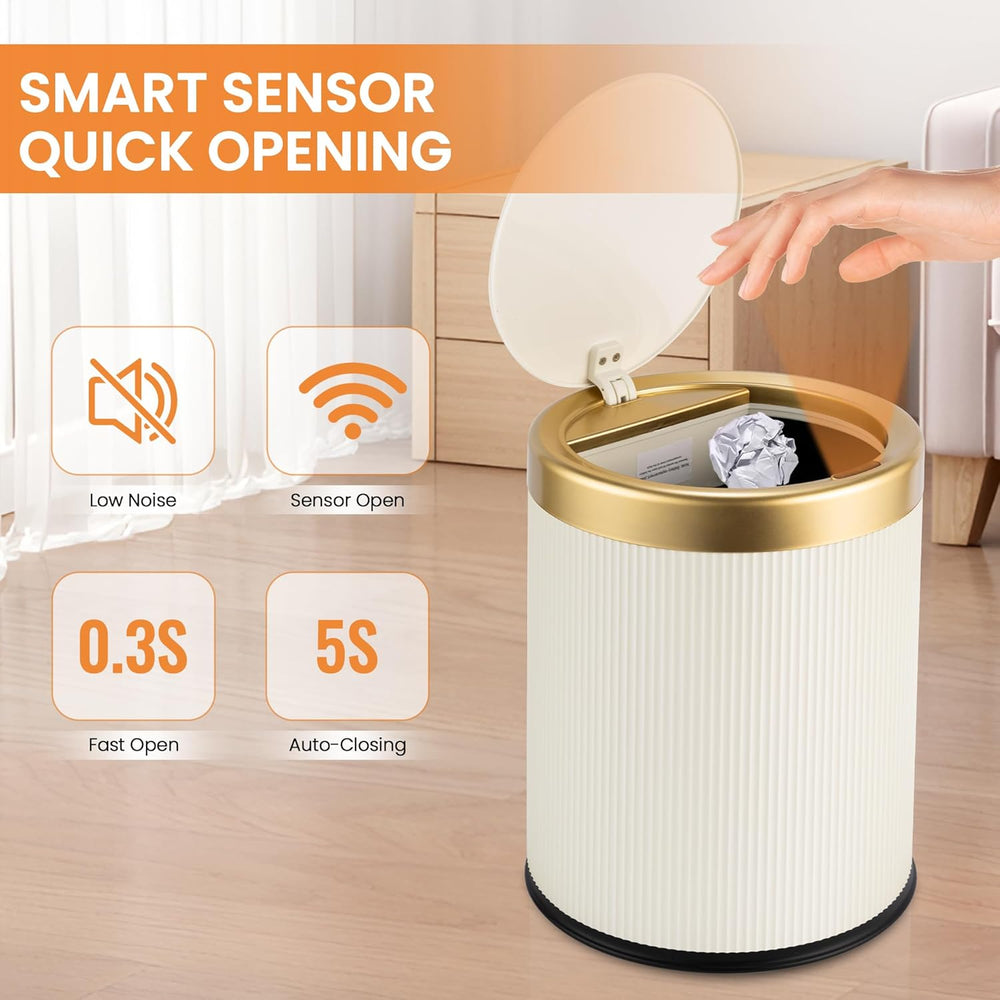 Motion Sensor Trash Can with Lid – 5L & 8L | Waterproof Auto Dustbin