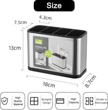 4 Compartment Cutlery Holder with Draining Tray
