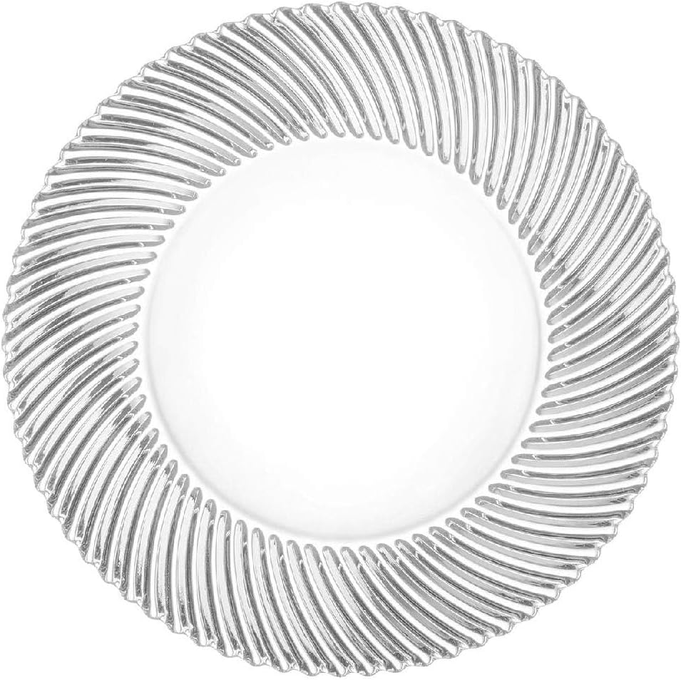 Set of 6 Diamond Rice Plates Clear Glass Roti Plates
