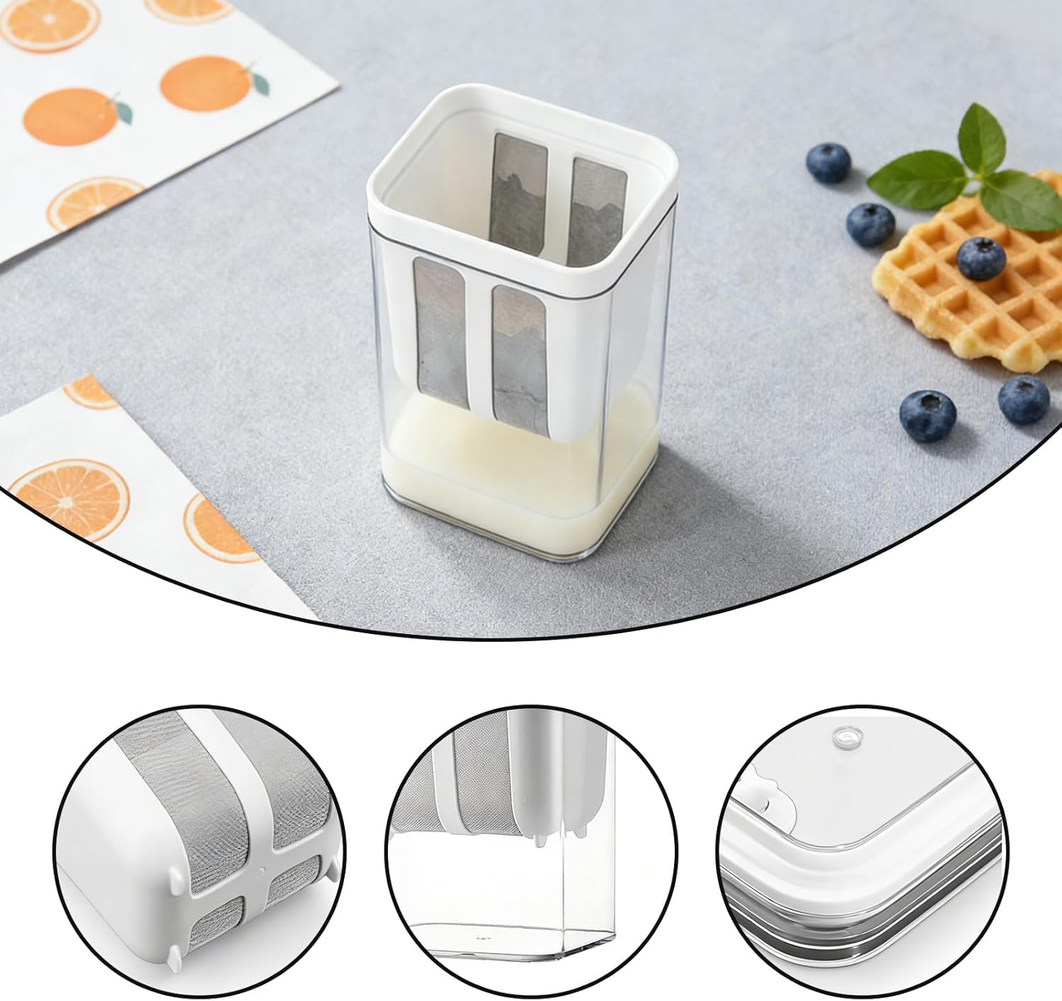 Fine Mesh Stainless Steel Greek Yogurt Strainer with Lid | Yogurt Maker & Cheese Strainer