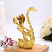7 Piece Swan Shape Spoon Holder Set – Elegant Steel Cutlery