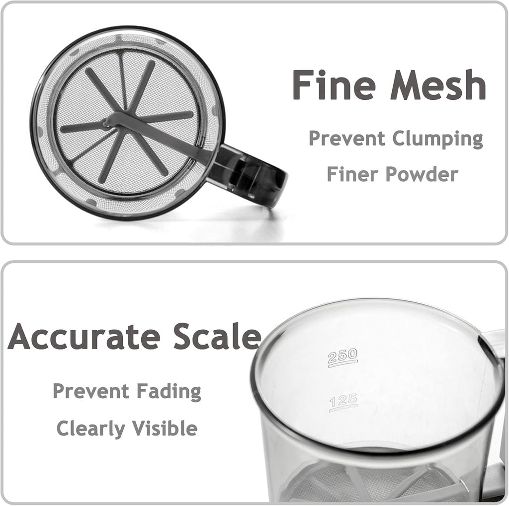 Handheld Plastic Flour Shaker Mesh Flour Sifter
