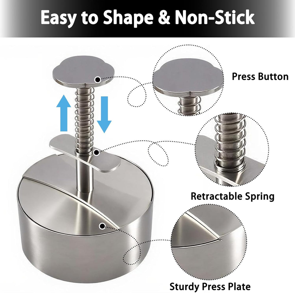 Stainless Steel Burger Press | 304 Food-Grade Burger Patty Maker
