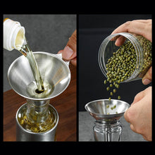3Pcs Stainless Steel Kitchen Funnel Set with Cleaning Brush – Large, Medium & Small