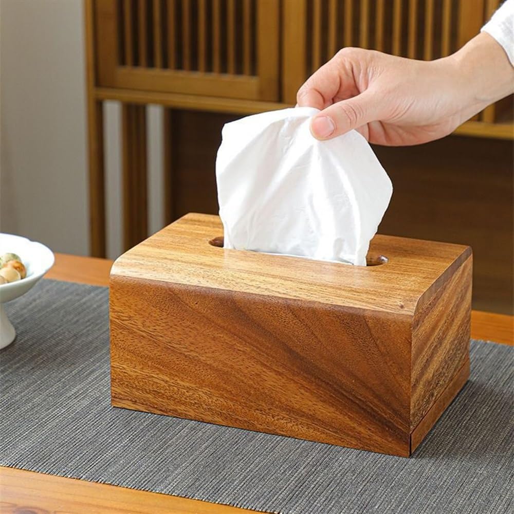 Stylish Wooden Tissue Box Holder with Removable Bottom