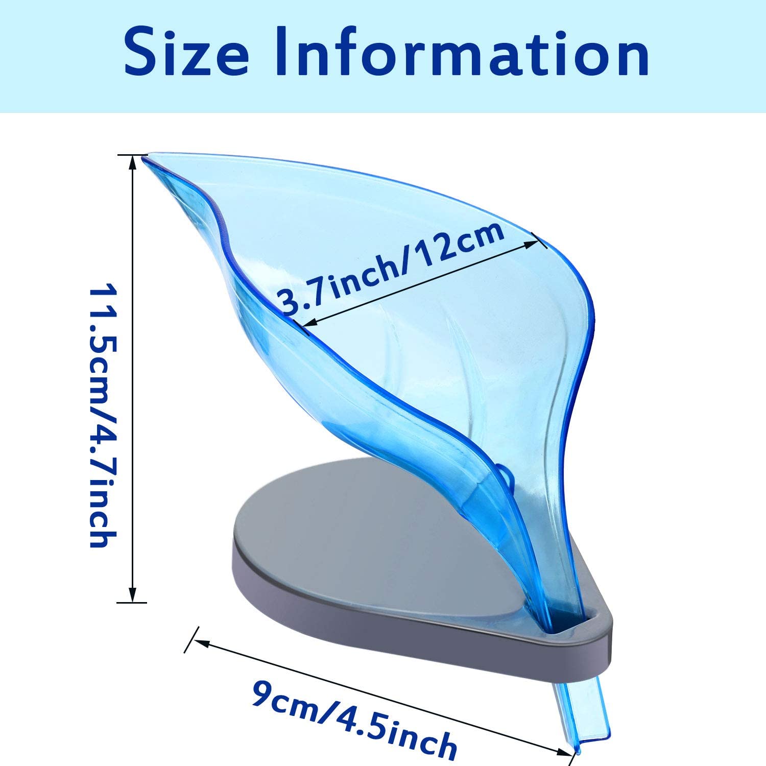 Random Color Leaf Shape Self Draining Plastic Soap Holder Self Adhesive Soap Dish Soap Case Drainage Soap Base for Shower Bathroom Kitchen