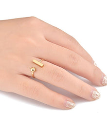Gold Bar with Ball Ring