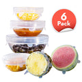 Stretch Lids Reusable Silicone Containers Food Covers Bowl (6 Pcs)