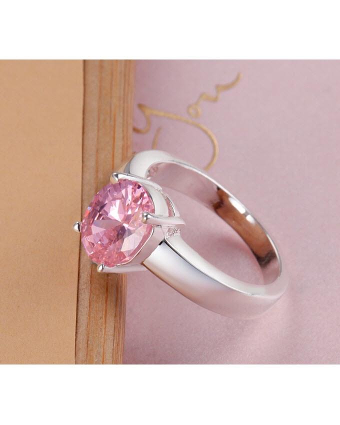 Silver & Pink Plated Ring for Women