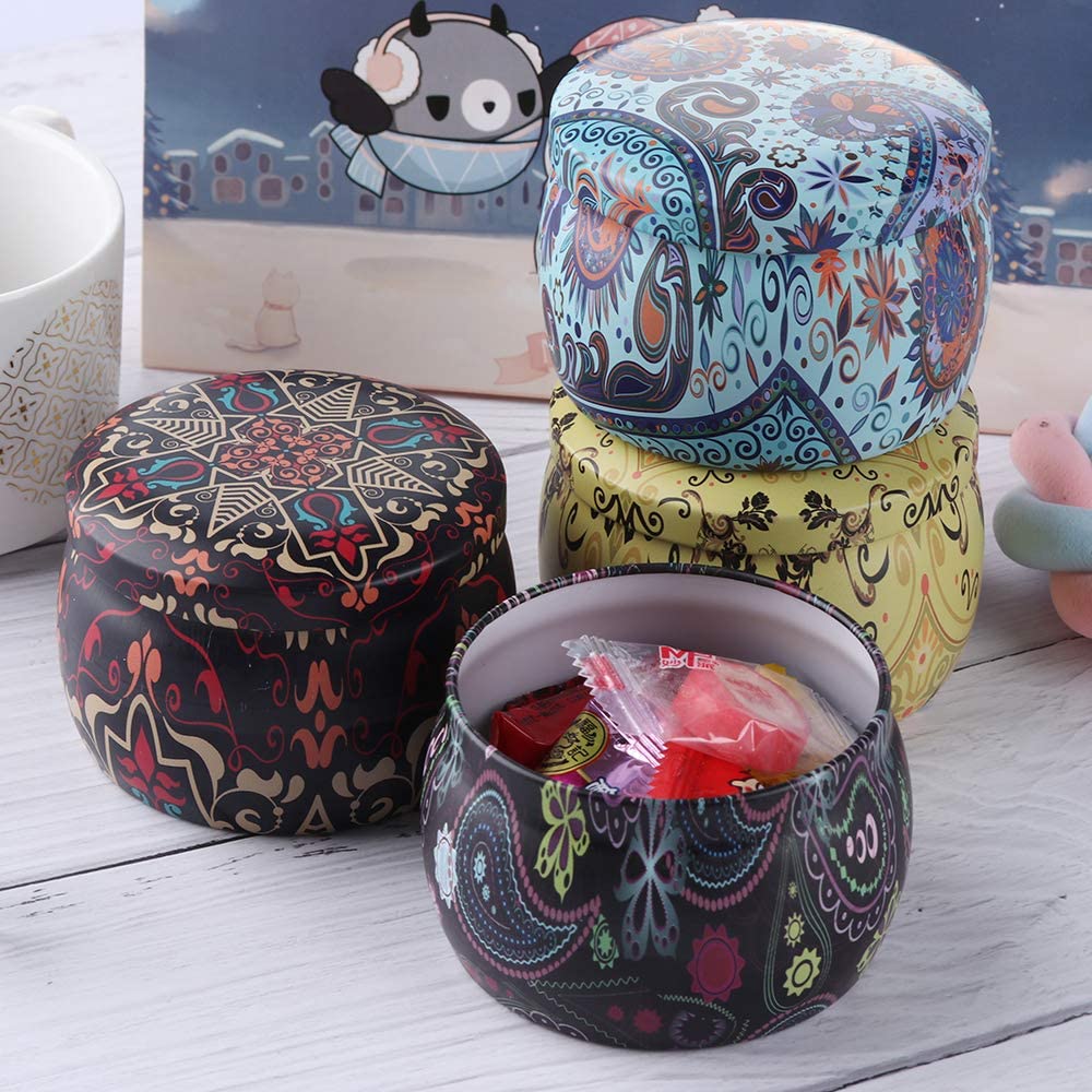Multipurposed Drum Pot Shaped Metal Jewelry Pill Sugar Trinket Tea Pot Tin Sealed Jar Candy Iron Box ? Random Design & Color