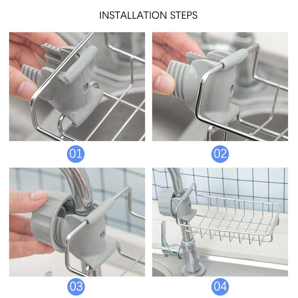 Sink Faucet Sponge Holder Sink Caddy Organizer