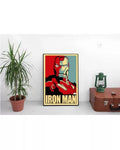Iron Man Comic Retro Poster on Kraft Paper - Block Mounted - Multicolor