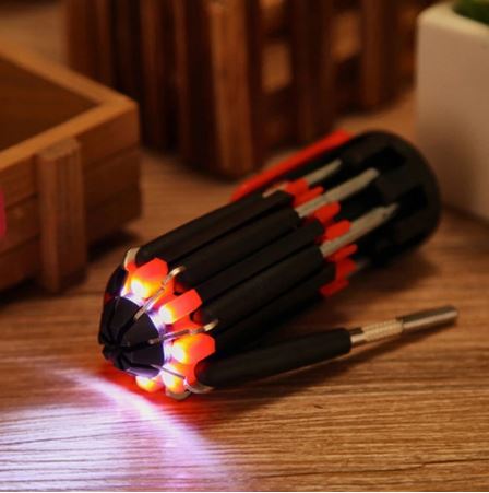 8 In 1 Screwdriver Set With 6 Led Torch