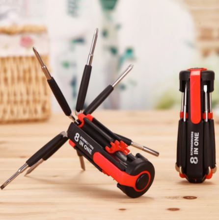 8 In 1 Screwdriver Set With 6 Led Torch