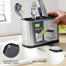 4 Compartment Cutlery Holder with Draining Tray