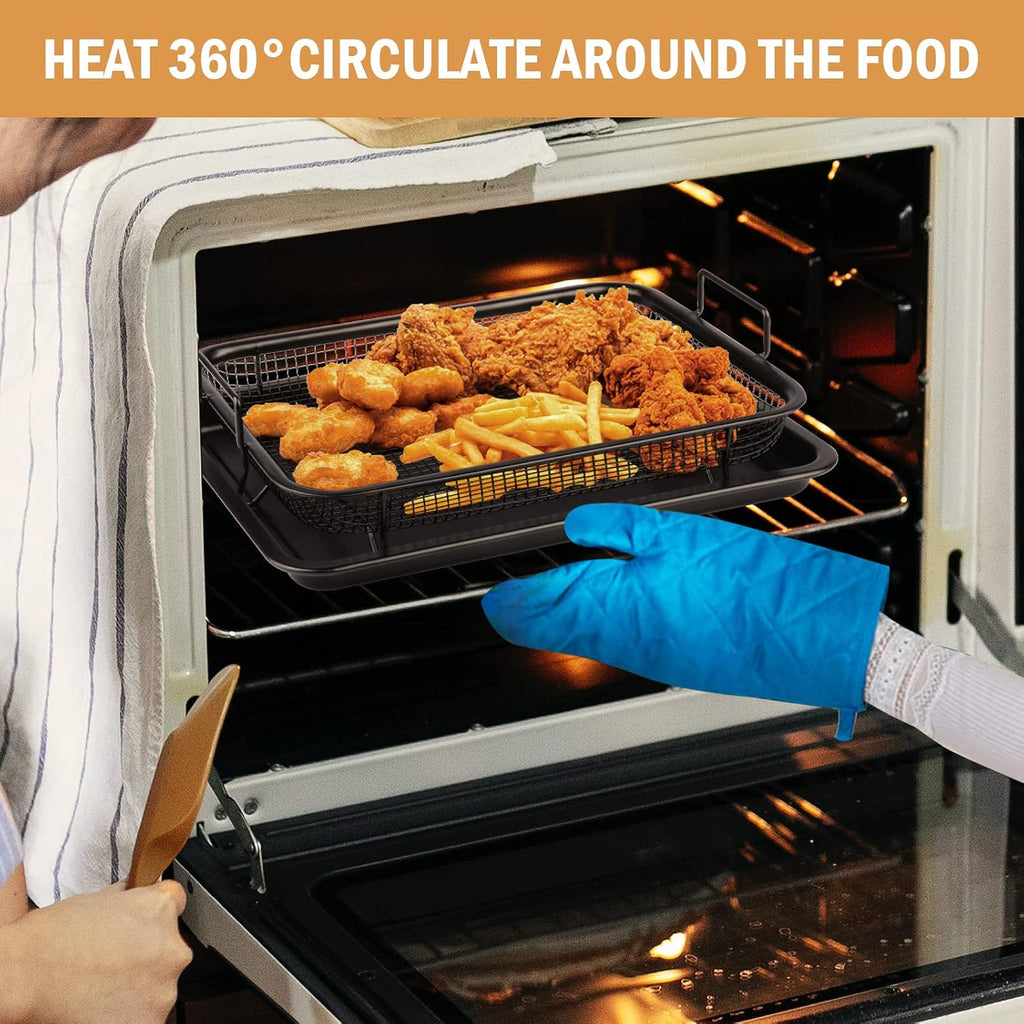 Premium Non-Stick Air Fryer Baking Tray with Mesh Basket