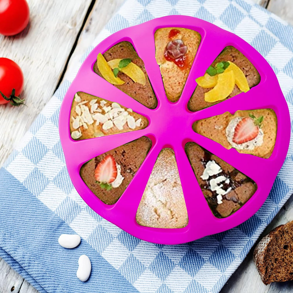 8 Cavity Triangular Shaped Silicone Cake Mold | Pizza Slice Shape Mold