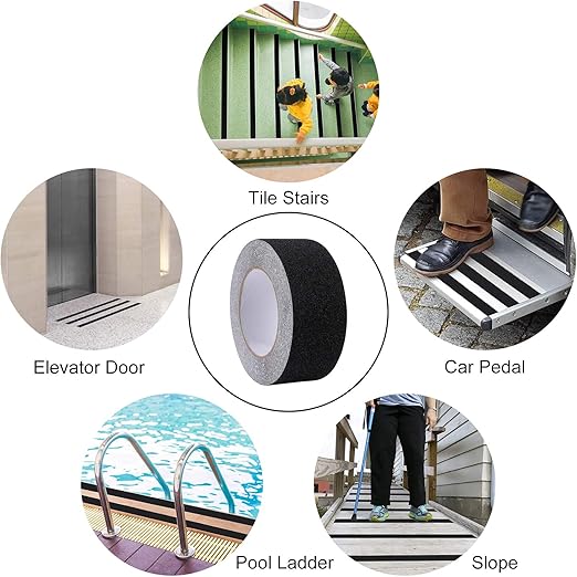 Anti-Slip Tape, High Traction Grip Non-Skid Strip Abrasive Adhesive